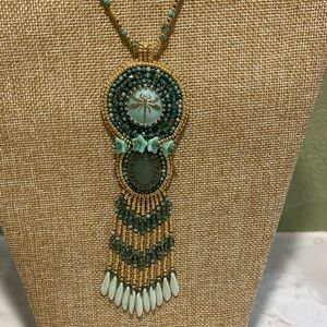 Beautiful Czech glass hand beaded button